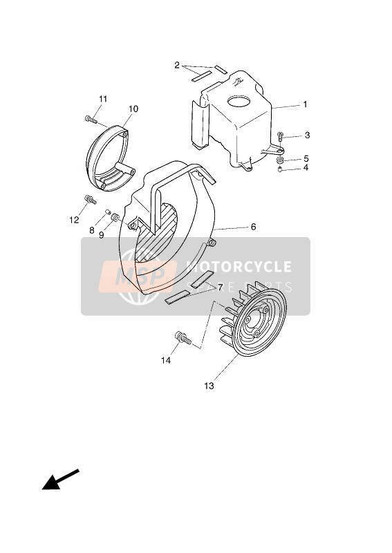 Yamaha CW50N BWS 2004 Air Shroud & Fan for a 2004 Yamaha CW50N BWS